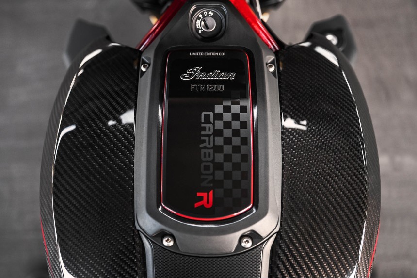 2022 Indian FTR 1200 R Carbon ignition in detail